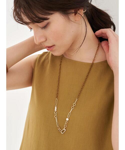 YECCA VECCA(イェッカヴェッカ)の「レーヨン麻Aラインワンピース *(ワンピース・レディース・ベージュ/ダークブラウン/ブルーグリーン・FREE)」の14枚目の写真