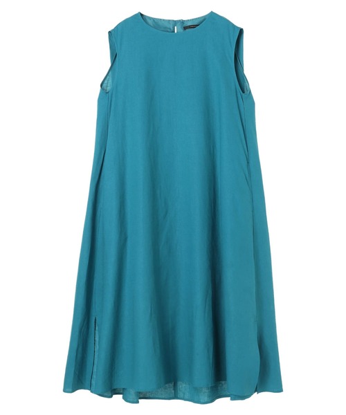 YECCA VECCA(イェッカヴェッカ)の「レーヨン麻Aラインワンピース *(ワンピース・レディース・ベージュ/ダークブラウン/ブルーグリーン・FREE)」の4枚目の写真