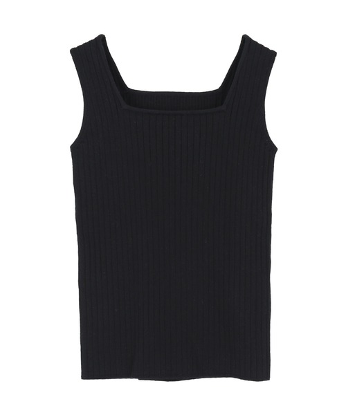 titivate（ティティベイト）の「ｽｸｴｱﾈｯｸﾆｯﾄﾀﾝｸﾄｯﾌﾟ（タンクトップ・レディース・ブラック/パープル/ブラウン系その他/グレイッシュベージュ・S/M/L）」の2枚目の写真