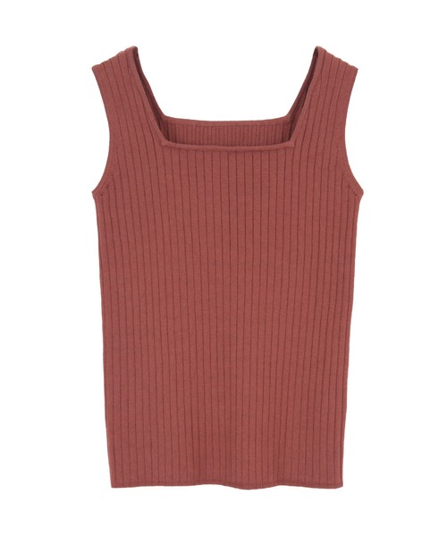 titivate（ティティベイト）の「ｽｸｴｱﾈｯｸﾆｯﾄﾀﾝｸﾄｯﾌﾟ（タンクトップ・レディース・ブラック/パープル/ブラウン系その他/グレイッシュベージュ・S/M/L）」の21枚目の写真