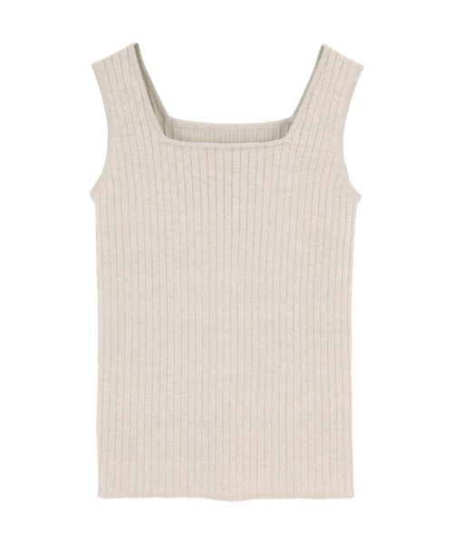 titivate（ティティベイト）の「ｽｸｴｱﾈｯｸﾆｯﾄﾀﾝｸﾄｯﾌﾟ（タンクトップ・レディース・ブラック/パープル/ブラウン系その他/グレイッシュベージュ・S/M/L）」の18枚目の写真