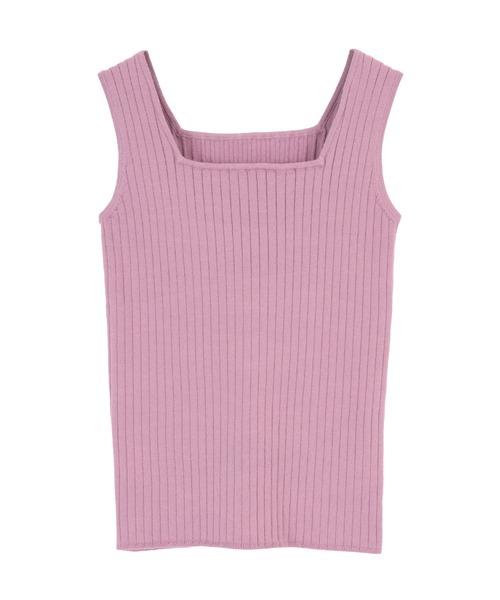 titivate（ティティベイト）の「ｽｸｴｱﾈｯｸﾆｯﾄﾀﾝｸﾄｯﾌﾟ（タンクトップ・レディース・ブラック/パープル/ブラウン系その他/グレイッシュベージュ・S/M/L）」の11枚目の写真