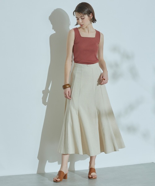 titivate（ティティベイト）の「ｽｸｴｱﾈｯｸﾆｯﾄﾀﾝｸﾄｯﾌﾟ（タンクトップ・レディース・ブラック/パープル/ブラウン系その他/グレイッシュベージュ・S/M/L）」の5枚目の写真