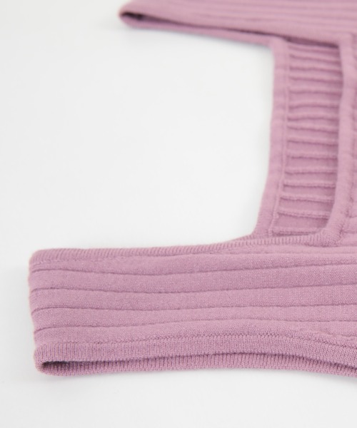 titivate（ティティベイト）の「ｽｸｴｱﾈｯｸﾆｯﾄﾀﾝｸﾄｯﾌﾟ（タンクトップ・レディース・ブラック/パープル/ブラウン系その他/グレイッシュベージュ・S/M/L）」の17枚目の写真