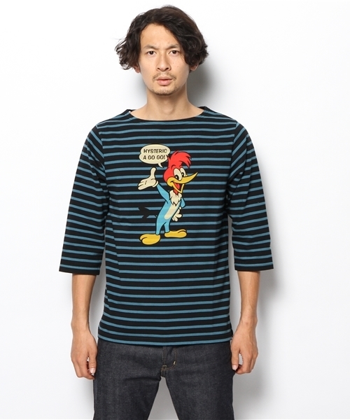 【vjeg】HYSTERIC GLAMOUR ネイビー 長袖カットソー HYSTERIC GLAMOUR（ヒステリックグラマー）の「WW/HYS A GO GO