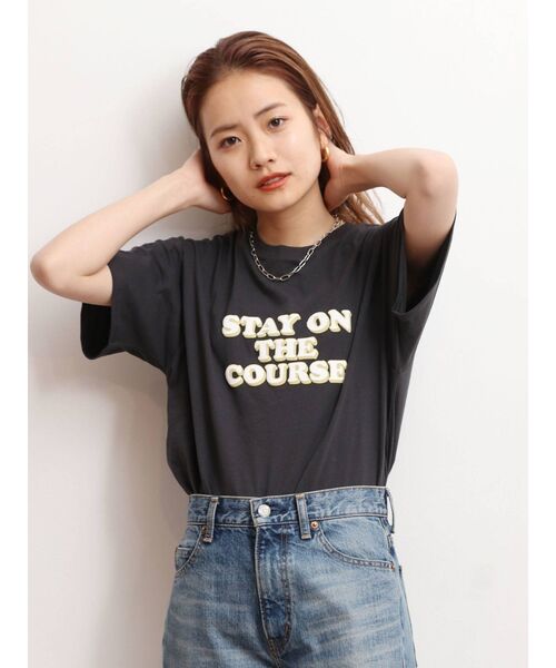 Ungrid(アングリッド)の「ロゴ発砲プリントTee(Tシャツ/カットソー・レディース・チャコールグレー/オフホワイト・FREE)」の10枚目の写真