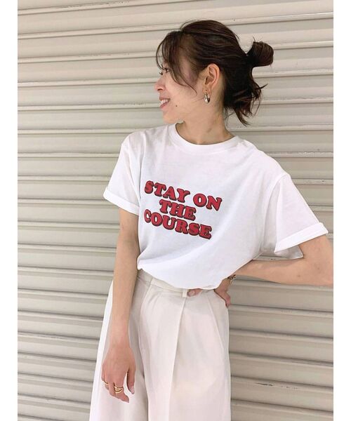 Ungrid(アングリッド)の「ロゴ発砲プリントTee(Tシャツ/カットソー・レディース・チャコールグレー/オフホワイト・FREE)」の8枚目の写真