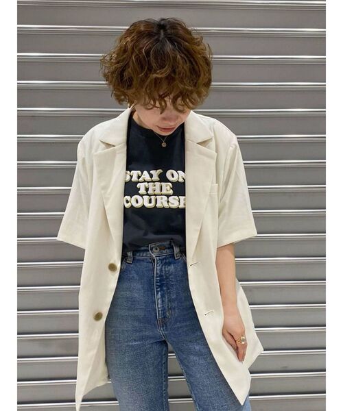 Ungrid(アングリッド)の「ロゴ発砲プリントTee(Tシャツ/カットソー・レディース・チャコールグレー/オフホワイト・FREE)」の15枚目の写真