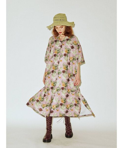 jouetie(ジュエティ)の「ジャパンヴィンテージアロハワンピース(シャツワンピース・レディース・ブラック/オフホワイト/ピンク・MEDIUM)」の16枚目の写真