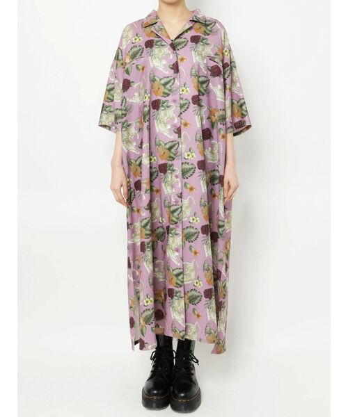 jouetie(ジュエティ)の「ジャパンヴィンテージアロハワンピース(シャツワンピース・レディース・ブラック/オフホワイト/ピンク・MEDIUM)」の14枚目の写真