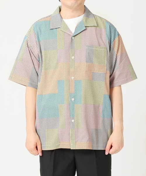 JOURNAL STANDARD relume（ジャーナルスタンダード　レリューム）の「【WEB限定 柄シャツ+スラックス セットアップ】RETRO PATTERN セット [ワンマイルウェア/オーバーサイズ/オープンカラーシャツ/黒スラックス/ストライプシャツ/総柄シャツ][ユニセックス対応]（シャツ/ブラウス・メンズ・ブラック/ベージュ/イエロー/ブルー/グリーン・MEDIUM/LARGE）」の15枚目の写真