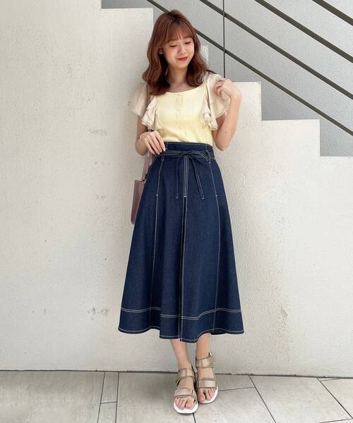 MAJESTIC LEGON（マジェスティックレゴン）の「レディフレアスカート（スカート・レディース・ベージュ/ネイビー/カーキオリーブ/ブラック・SMALL/MEDIUM）」の21枚目の写真