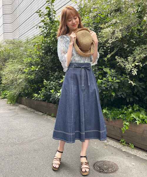 MAJESTIC LEGON（マジェスティックレゴン）の「レディフレアスカート（スカート・レディース・ベージュ/ネイビー/カーキオリーブ/ブラック・SMALL/MEDIUM）」の12枚目の写真