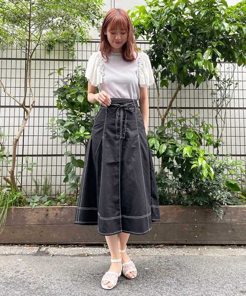 MAJESTIC LEGON（マジェスティックレゴン）の「レディフレアスカート（スカート・レディース・ベージュ/ネイビー/カーキオリーブ/ブラック・SMALL/MEDIUM）」の22枚目の写真