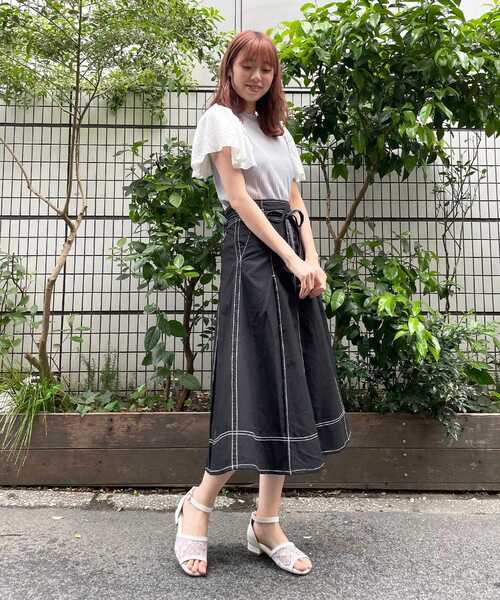 MAJESTIC LEGON（マジェスティックレゴン）の「レディフレアスカート（スカート・レディース・ベージュ/ネイビー/カーキオリーブ/ブラック・SMALL/MEDIUM）」の17枚目の写真