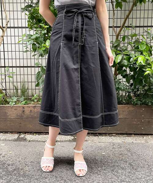 MAJESTIC LEGON（マジェスティックレゴン）の「レディフレアスカート（スカート・レディース・ベージュ/ネイビー/カーキオリーブ/ブラック・SMALL/MEDIUM）」の9枚目の写真