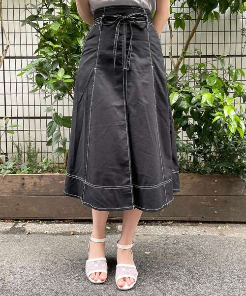 MAJESTIC LEGON（マジェスティックレゴン）の「レディフレアスカート（スカート・レディース・ベージュ/ネイビー/カーキオリーブ/ブラック・SMALL/MEDIUM）」の15枚目の写真