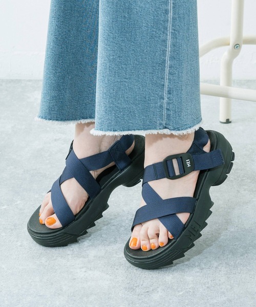 MEI（メイ）の「MEI Recycled nylon tape SANDAL 厚底シャークソール スポーツサンダル（サンダル・メンズ・ベージュ/ブラック/ネイビー/ブラウン/オリーブ・37/38/36/43/41/42）」の5枚目の写真