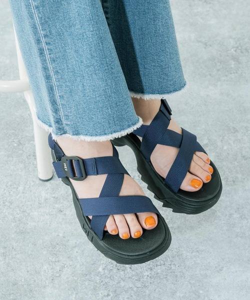 MEI（メイ）の「MEI Recycled nylon tape SANDAL 厚底シャークソール スポーツサンダル（サンダル・メンズ・ベージュ/ブラック/ネイビー/ブラウン/オリーブ・37/38/36/43/41/42）」の18枚目の写真