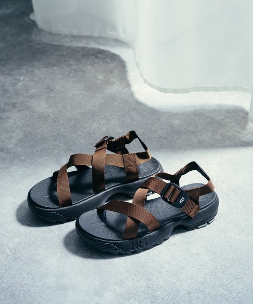 MEI（メイ）の「MEI Recycled nylon tape SANDAL 厚底シャークソール スポーツサンダル（サンダル・メンズ・ベージュ/ブラック/ネイビー/ブラウン/オリーブ・37/38/36/43/41/42）」の9枚目の写真