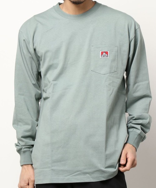BEN DAVIS/WHITE LABEL（ベンデイビス ホワイトラベル）の「BENDAVIS/ベンデイビス/長袖ポケットTシャツ（Tシャツ/カットソー・メンズ・ブラック/ベージュ/グレー/オレンジ/ブラック系その他/グレイッシュブルー/ホワイト/ダークグリーン/パープル/カーキ/ブルー/ピンク系その他/ダークオレンジ/セージグリーン/ライトグリーン/ロイヤルブルー/ゴールド/ネイビー/バーガンディー・LARGE/MEDIUM/SMALL/X-LARGE）」の9枚目の写真