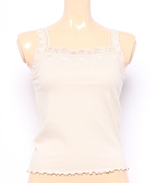 flower(フラワー)の「バタフライレースキャミ(キャミソール・レディース・アイボリー/カーキ・FREE)」の2枚目の写真