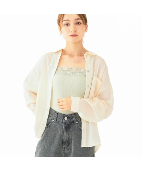 flower(フラワー)の「バタフライレースキャミ(キャミソール・レディース・アイボリー/カーキ・FREE)」の8枚目の写真