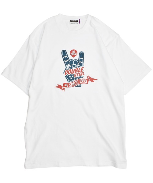 DOUBLE STEAL(ダブルスティール)の「METAL SIGN DS 半袖Tシャツ(Tシャツ/カットソー・メンズ・ホワイト/ブラック/カーキ/インディゴブルー・MEDIUM/LARGE/X-LARGE/XX-LARGE)」の2枚目の写真