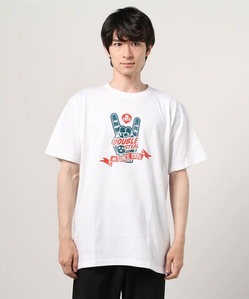 DOUBLE STEAL(ダブルスティール)の「METAL SIGN DS 半袖Tシャツ(Tシャツ/カットソー・メンズ・ホワイト/ブラック/カーキ/インディゴブルー・MEDIUM/LARGE/X-LARGE/XX-LARGE)」の19枚目の写真