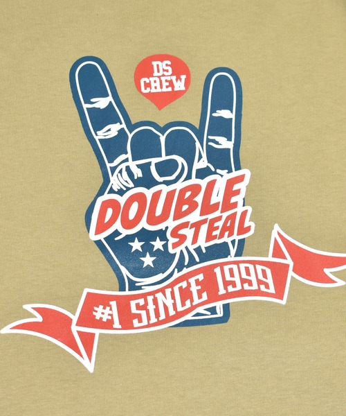 DOUBLE STEAL(ダブルスティール)の「METAL SIGN DS 半袖Tシャツ(Tシャツ/カットソー・メンズ・ホワイト/ブラック/カーキ/インディゴブルー・MEDIUM/LARGE/X-LARGE/XX-LARGE)」の7枚目の写真