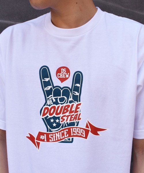 DOUBLE STEAL(ダブルスティール)の「METAL SIGN DS 半袖Tシャツ(Tシャツ/カットソー・メンズ・ホワイト/ブラック/カーキ/インディゴブルー・MEDIUM/LARGE/X-LARGE/XX-LARGE)」の13枚目の写真