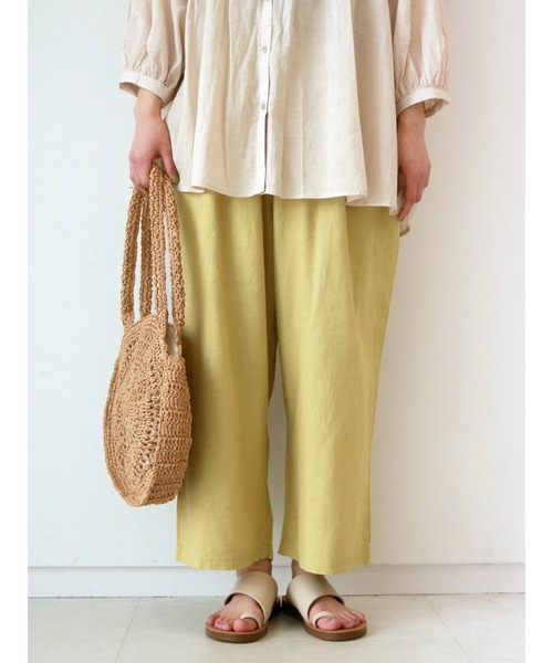 Samansa Mos2（サマンサ モスモス）の「接触冷感ゆるテーパードパンツ（その他パンツ・レディース・ベージュ/イエロー/ブラウン/チャコール・ﾌﾘ-）」の4枚目の写真