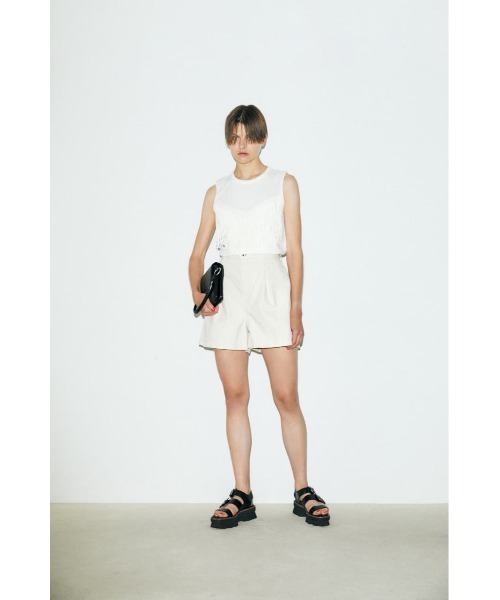 MOUSSY（マウジー）の「BACK OPEN FRINGE タンクトップ（タンクトップ・レディース・アイボリー/イエロー/ライトブラック/ライトカーキ・FREE）」の5枚目の写真