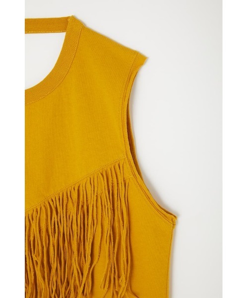 MOUSSY（マウジー）の「BACK OPEN FRINGE タンクトップ（タンクトップ・レディース・アイボリー/イエロー/ライトブラック/ライトカーキ・FREE）」の18枚目の写真