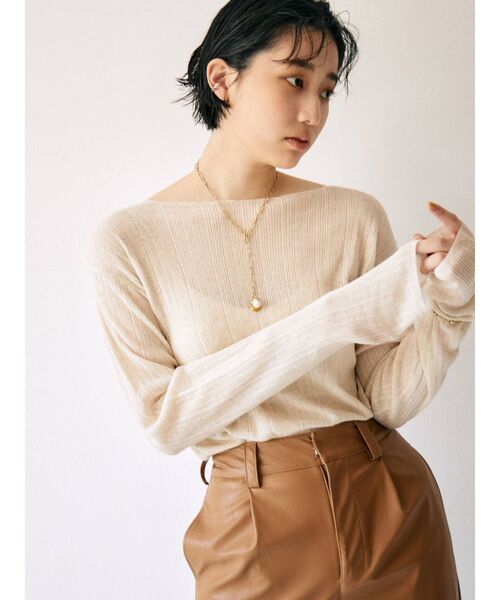 Ungrid（アングリッド）の「シアーロングスリーブニット（ニット/セーター・レディース・アイボリー/パープル/ブラック・FREE）」の9枚目の写真