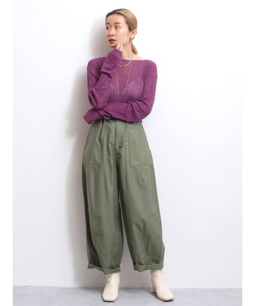 Ungrid（アングリッド）の「シアーロングスリーブニット（ニット/セーター・レディース・アイボリー/パープル/ブラック・FREE）」の15枚目の写真