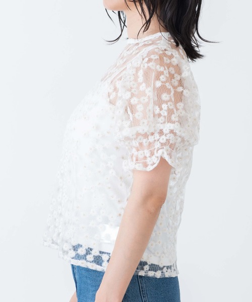 WEGO（ウィゴー）の「WEGO/【2点セット】キャミsetマーガレットシアーブラウス（シャツ/ブラウス・レディース・ホワイト・FREE）」の12枚目の写真