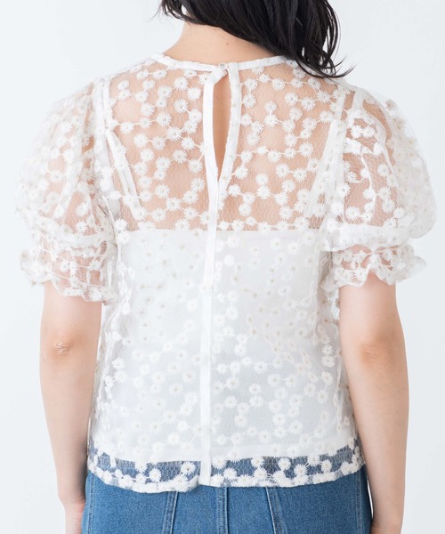 WEGO（ウィゴー）の「WEGO/【2点セット】キャミsetマーガレットシアーブラウス（シャツ/ブラウス・レディース・ホワイト・FREE）」の13枚目の写真