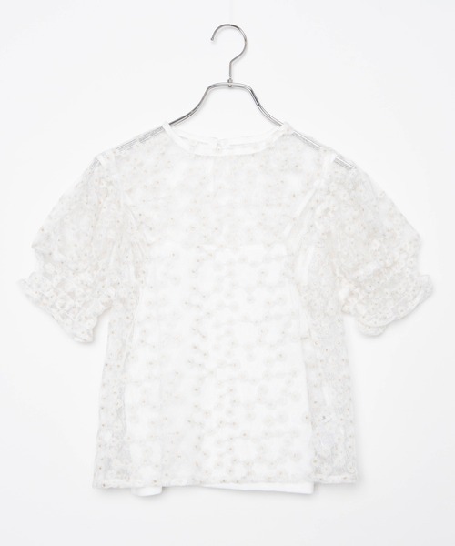 WEGO（ウィゴー）の「WEGO/【2点セット】キャミsetマーガレットシアーブラウス（シャツ/ブラウス・レディース・ホワイト・FREE）」の14枚目の写真