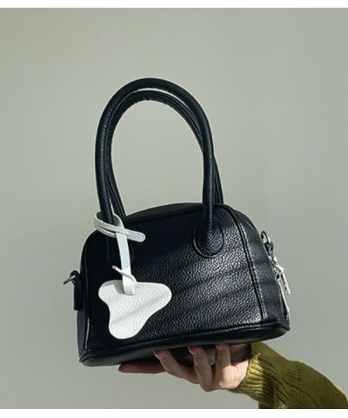 SETUP7（セットアップセブン）の「【SETUP7】PUレザー2WAYミニボストントート KNF（ハンドバッグ・レディース・ブラック/イエロー/ブルー・FREE）」の2枚目の写真