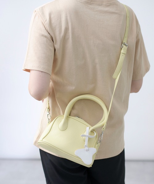 SETUP7（セットアップセブン）の「【SETUP7】PUレザー2WAYミニボストントート KNF（ハンドバッグ・レディース・ブラック/イエロー/ブルー・FREE）」の4枚目の写真