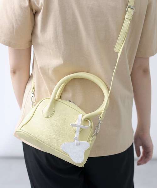 SETUP7（セットアップセブン）の「【SETUP7】PUレザー2WAYミニボストントート KNF（ハンドバッグ・レディース・ブラック/イエロー/ブルー・FREE）」の10枚目の写真