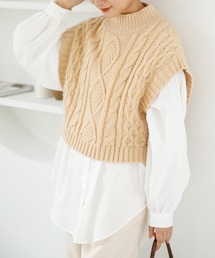 SLURR | 【セット】ケーブルベスト+ブラウスチュニック(ベスト)