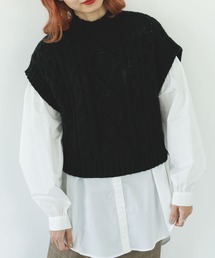 SLURR | 【セット】ケーブルベスト+ブラウスチュニック(ベスト)