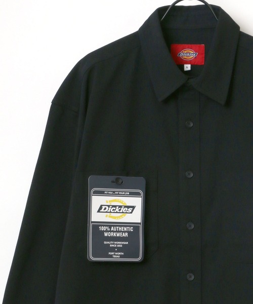 Dickies（ディッキーズ）の「Dickies/ディッキーズ オーバーサイズ T/Cツイル ワークシャツ/CPOシャツ（シャツ/ブラウス・メンズ・チャコールグレー/ブラック/ベージュ/アイボリー・M/L/XL）」の14枚目の写真