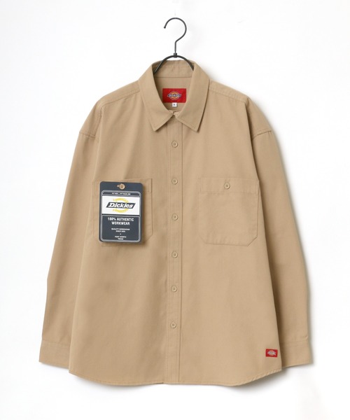 Dickies（ディッキーズ）の「Dickies/ディッキーズ オーバーサイズ T/Cツイル ワークシャツ/CPOシャツ（シャツ/ブラウス・メンズ・チャコールグレー/ブラック/ベージュ/アイボリー・M/L/XL）」の16枚目の写真