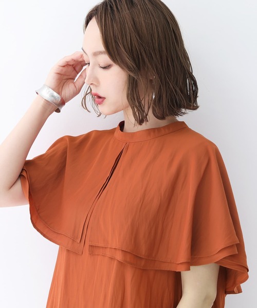 osharewalker（オシャレウォーカー）の「【廃盤】『ダブルケープカラーブラウス』（シャツ/ブラウス・レディース・ブラック/オフホワイト/テラコッタ・1/2）」の12枚目の写真