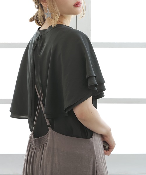 osharewalker（オシャレウォーカー）の「【廃盤】『ダブルケープカラーブラウス』（シャツ/ブラウス・レディース・ブラック/オフホワイト/テラコッタ・1/2）」の13枚目の写真