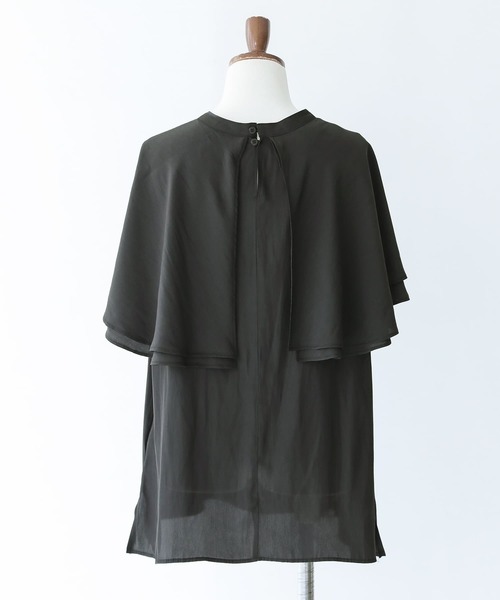 osharewalker（オシャレウォーカー）の「【廃盤】『ダブルケープカラーブラウス』（シャツ/ブラウス・レディース・ブラック/オフホワイト/テラコッタ・1/2）」の7枚目の写真