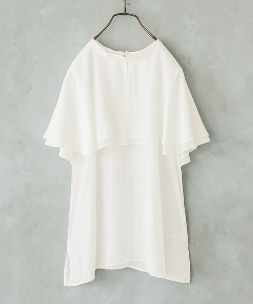 osharewalker（オシャレウォーカー）の「【廃盤】『ダブルケープカラーブラウス』（シャツ/ブラウス・レディース・ブラック/オフホワイト/テラコッタ・1/2）」の22枚目の写真